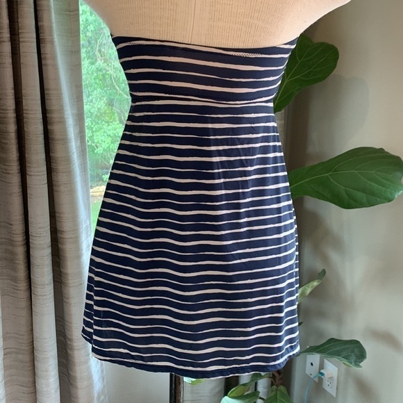 Garnet Hill size 6 blue and white striped swim dress - Picture 3 of 6